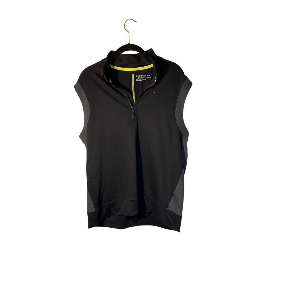 Nike golf men’s black dri fit 3/4 zip vest medium